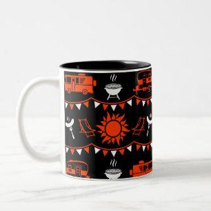 Tasse 2 Couleurs Décor camping Caravan