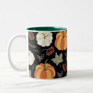 Tasse 2 Couleurs Décor d'automne ensembles de tasses, citrouille Au