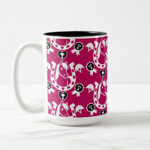 Tasse 2 Couleurs Décor de la maison de pony Dressage