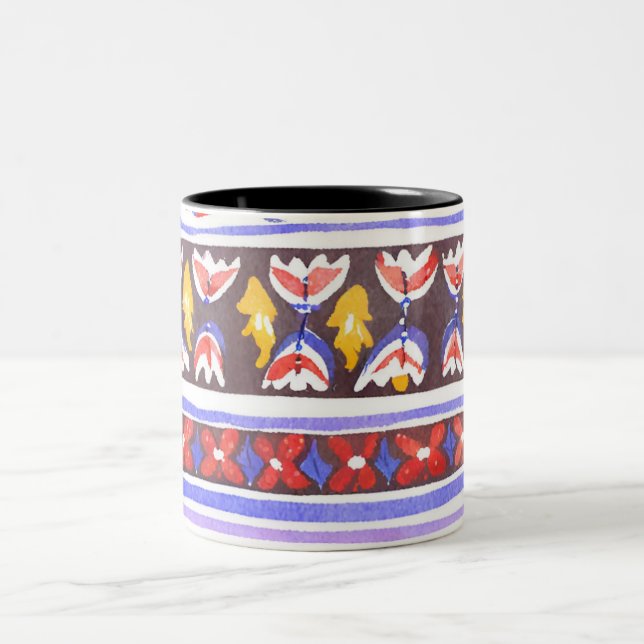 Tasse 2 Couleurs décoration traditionnelle roumaine (Centre)