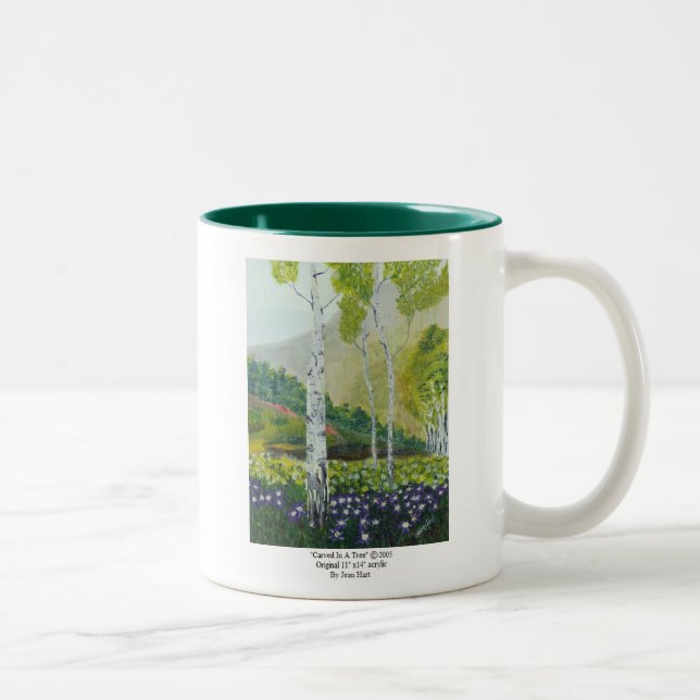 Tasse 2 Couleurs Découpé dans un arbre (Droit)
