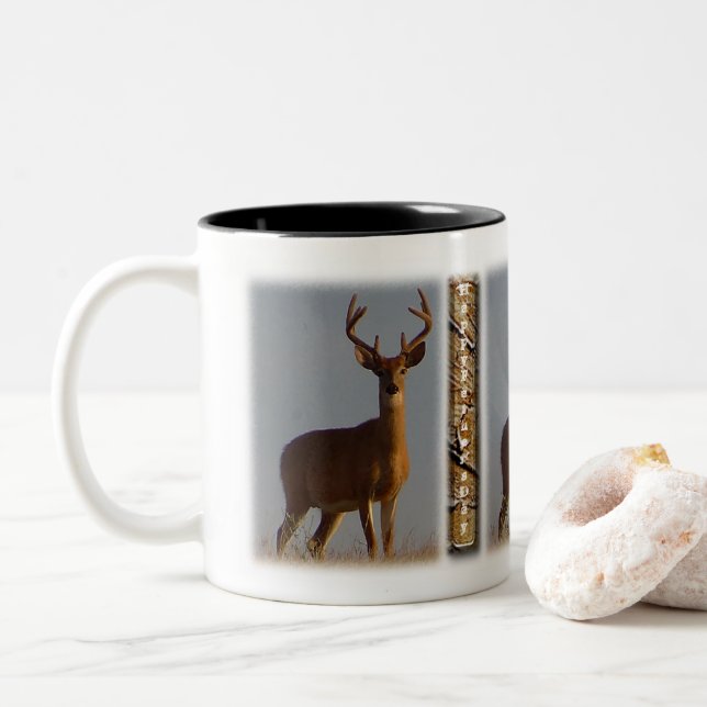 Tasse 2 Couleurs Deer Happy Fête des pères (Avec donut)