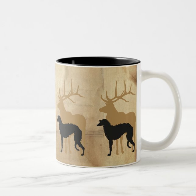 Tasse 2 Couleurs Deerhound & deer (Droit)