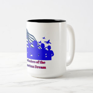 Tasse 2 Couleurs Défenseurs du rêve américain noir et blanc