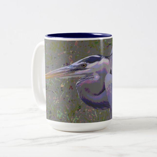 Tasse 2 Couleurs Défi Great Blue Heron (Devant gauche)