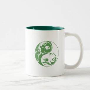 Tasse 2 Couleurs Défilement Yin & Yang (vert)