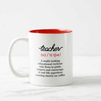 Tasse 2 Couleurs Définition amusante de l'enseignant