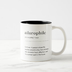 Tasse 2 Couleurs Définition d'ailurophile - Amateur de chats