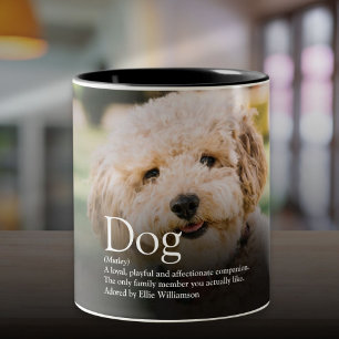 Tasse 2 Couleurs Définition de chien avec photo personnalisée