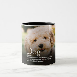 Tasse 2 Couleurs Définition de chien photo personnalisé