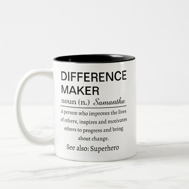 Tasse 2 Couleurs Définition de Faiseur de Différence Personnalisé (Gauche)
