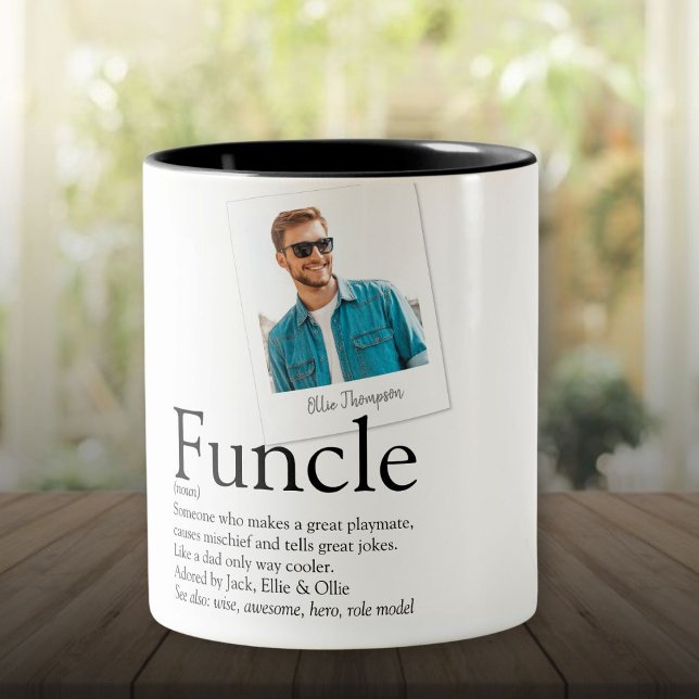 Tasse 2 Couleurs Définition de Funcle Oncle Photo (Funcle Uncle Definition Photo Two-Tone Coffee Mug)