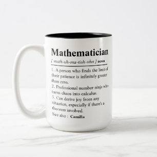 Tasse 2 Couleurs Définition de mathématicien personnalisée, profess