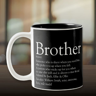 Tasse 2 Couleurs Définition de Meilleur Frère du Monde Drôle Noir