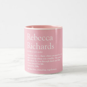 Tasse 2 Couleurs Définition de meilleure amie personnalisée rose fé