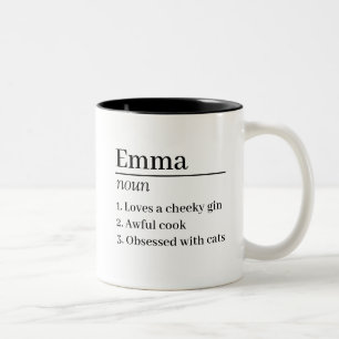 Tasse 2 Couleurs Définition de nom personnalisé Cadeau de la fête d