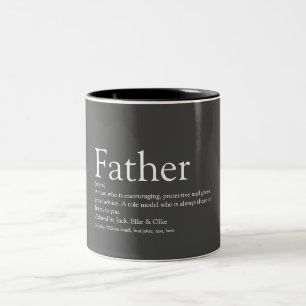 Tasse 2 Couleurs Définition de père Citation Moderne Élégante