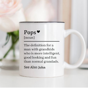 Tasse 2 Couleurs Définition de Pops drôle, Grand-père 70e anniversa