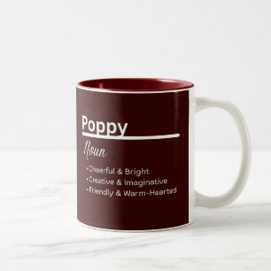 Tasse 2 Couleurs Définition de prénom Poppy personnalisée