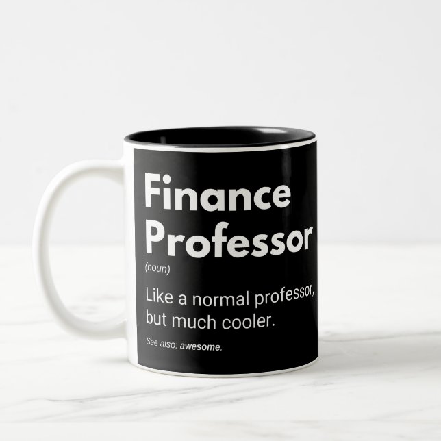 Tasse 2 Couleurs Définition de professeurs de finance drôles (Gauche)