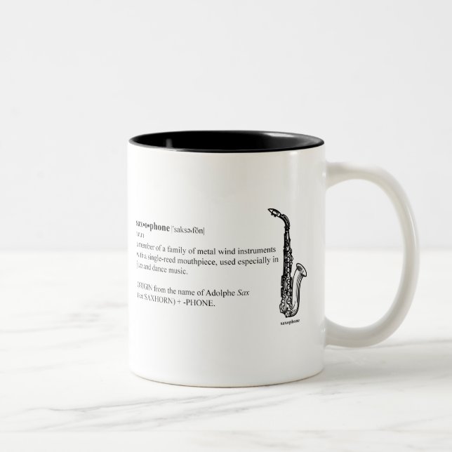Tasse 2 Couleurs Définition de saxophone (Droit)