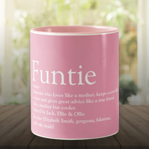 Tasse 2 Couleurs Définition de Tatie Rose Drôle Funtie Tante