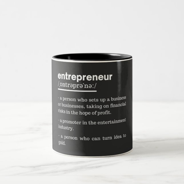 Tasse 2 Couleurs Définition d'entrepreneur Cadeau drôle de propriét (Centre)