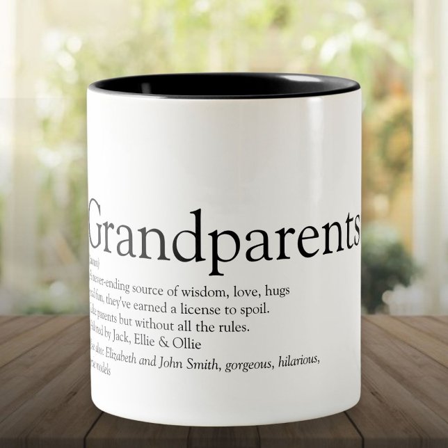 Tasse 2 Couleurs Définition des grands-parents des mondes (Worlds Best Ever Grandparents Definition Two-Tone Coffee Mug)