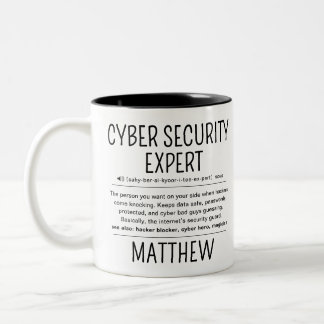 Tasse 2 Couleurs Définition d'expert en cybersécurité drôle personn