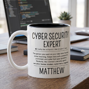 Tasse 2 Couleurs Définition d'expert en cybersécurité drôle personn