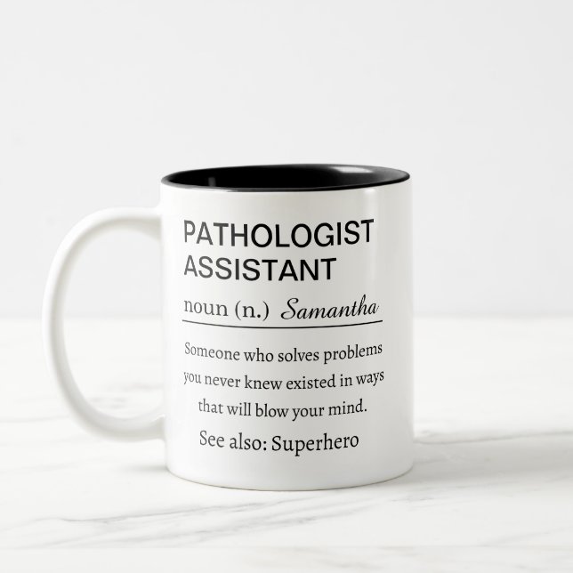 Tasse 2 Couleurs Définition drôle d'assistant de pathologiste (Gauche)