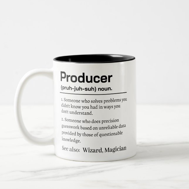 Tasse 2 Couleurs Définition drôle de producteur (Gauche)