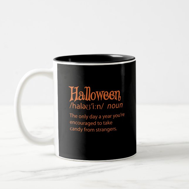 Tasse 2 Couleurs Définition du dictionnaire Halloween Funny (Gauche)