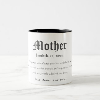 Tasse 2 Couleurs Définition du dictionnaire mère Cadeau personnalis