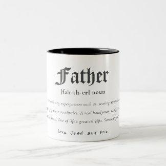 Tasse 2 Couleurs Définition du dictionnaire père Cadeau personnalis