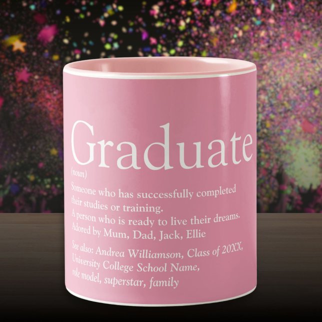 Tasse 2 Couleurs Définition Graduelle Moderne Fun Girly Rose (Graduate Definition Modern Fun Girly Pink Two-Tone Coffee Mug)