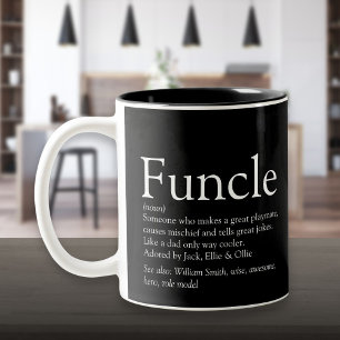 Tasse 2 Couleurs Définition moderne de Funcle oncle préféré Noir
