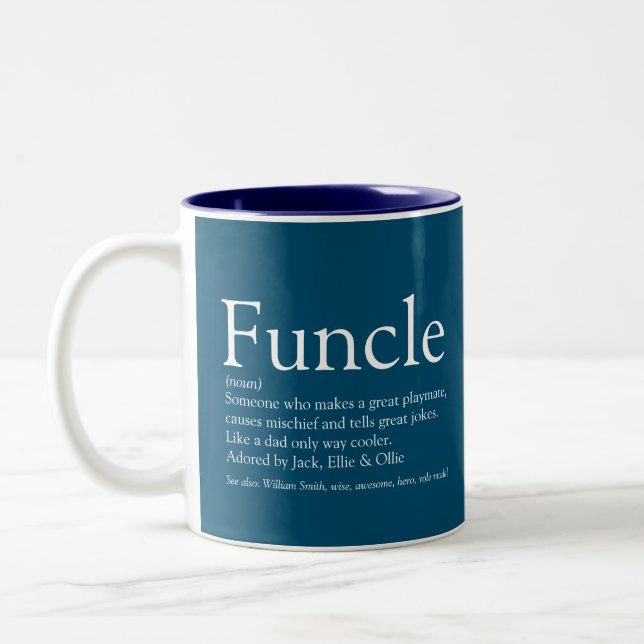 Tasse 2 Couleurs Définition moderne de tonton préféré bleu (Gauche)