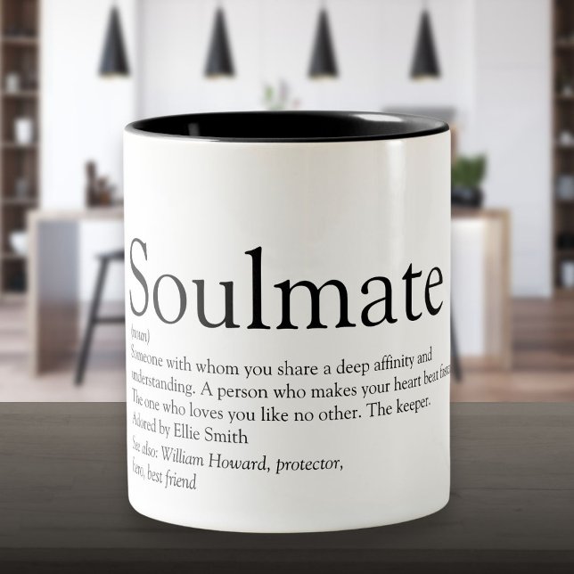 Tasse 2 Couleurs Définition personnalisée de l'âme (Personalized Soulmate Definition Two-Tone Coffee Mug)