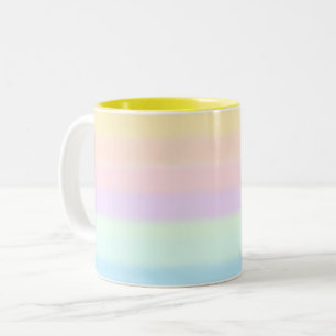 Tasse 2 Couleurs Dégradé Multicolore Abstrait Moderne au Pastel