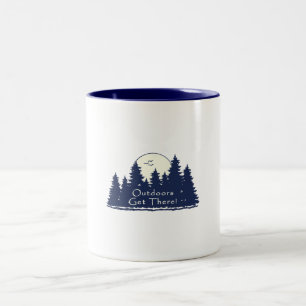 Tasse 2 Couleurs Dehors, arrivez là bleu