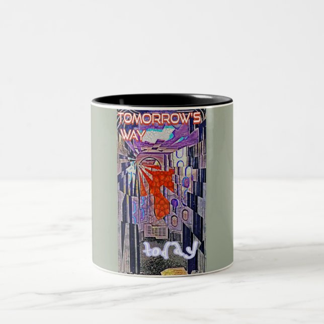Tasse 2 Couleurs Demain's Way Aujourd'hui Retro Future Art (Centre)