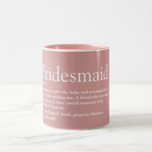 Tasse 2 Couleurs Demoiselle d'honneur Définition Personnalisée Cade