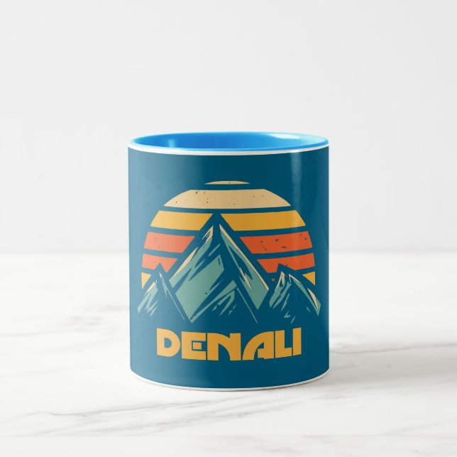 Tasse 2 Couleurs Denali Alaska Retro Turquoise (Centre)