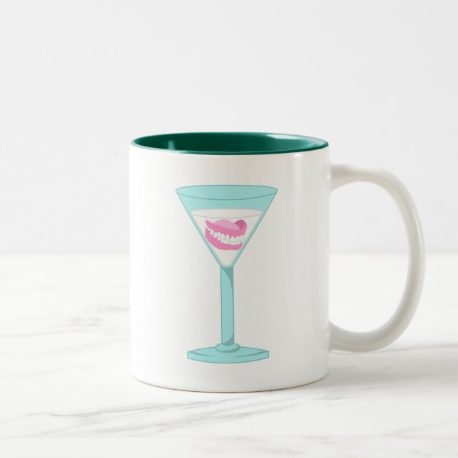 Tasse 2 Couleurs Dents fausses Martini de dentiers (Droit)