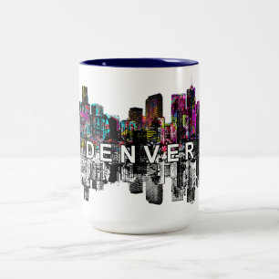 Tasse 2 Couleurs Denver, Colorado en graffiti