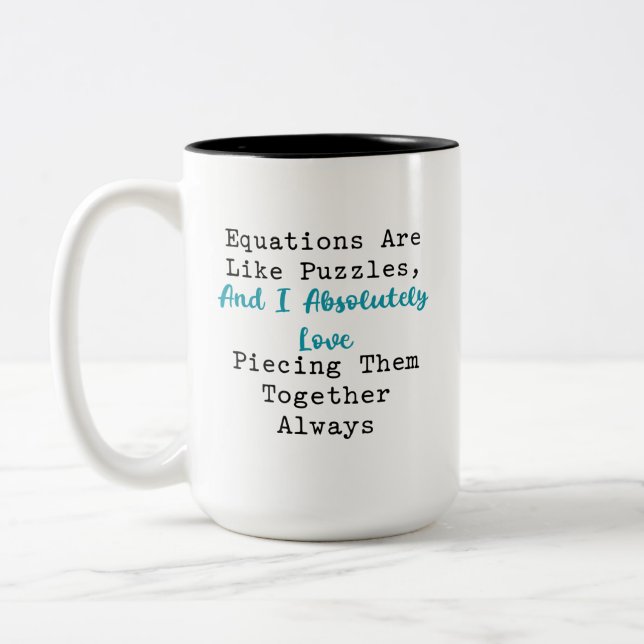 Tasse 2 Couleurs Des Équations Comme Des Énigmes Aiment Les Assembl (Gauche)