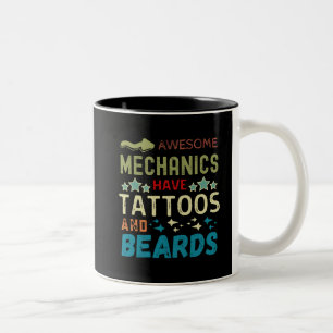 Tasse 2 Couleurs Des mécaniciens géniaux ont des tatouages et des