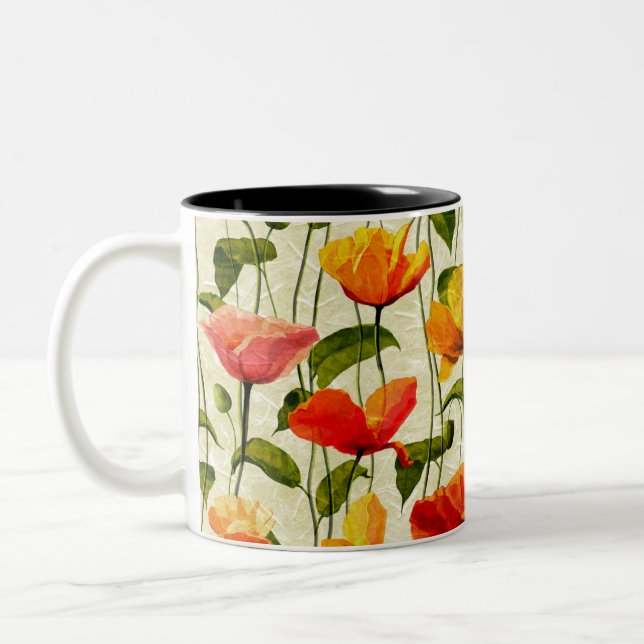 Tasse 2 Couleurs Des pavots brillants (Gauche)
