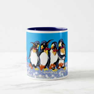 Tasse 2 Couleurs Des pingouins dans les seins, Joyeux Noël !